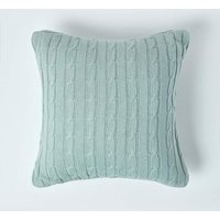Cotton Cable Knit Cushion Cover 45 x 45 cm Duck Egg cm x 45 cm