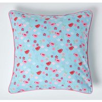 Cotton Birds & Flower Cushion Cover cm x 60 cm