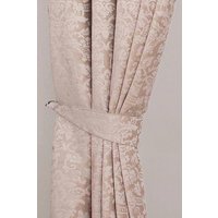 Homescapes Velvet Jacquard Curtain Tie Back Pair in Beige