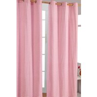 Cotton Gingham Eyelet Curtain Pair cm width x 183 cm drop