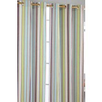Osaka Stripes Ready Made Eyelet Curtain Pair cm width x 229 cm drop