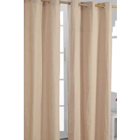 Plain Cotton Ready Made Eyelet Curtain Pair cm width x 183 cm drop