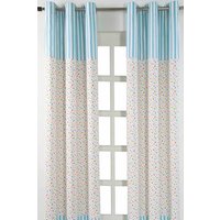 Cotton Multi Stars Ready Made Eyelet Curtain Pair cm width x 229 cm drop