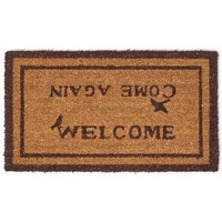 Homescapes Welcome Come Again Coir Doormat in Natural | Size: 40 cm x 70 cm