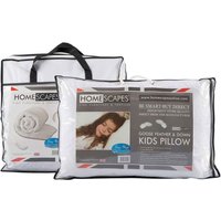 Homescapes Kids 4.5 Tog Goose Feather Duvet & Pillow Set in White | Size: Cot