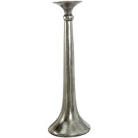 Homescapes Aluminium Skirt Metal Candlestick - 44 cm Tall in Silver