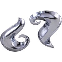 Homescapes Set of Two Beautiful Swirls Decorative Aluminium Bowl / Dish in Silver