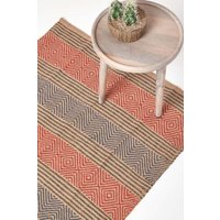 Geometric Patterned Jute Rug cm x 150 cm