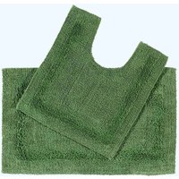 Luxury Bath Mat Set Reversible 1600GSM 100% Cotton 2 Pc w. Pedestal Mat