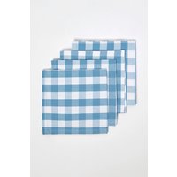 Block Check Cotton Gingham Napkins Set 4