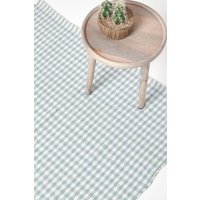 Cotton Gingham Check Rug Hand Woven cm x 170 cm