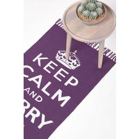 Keep Calm & Carry On Handwoven 100% Cotton Rug 60 x 100 cm cm x 100 cm