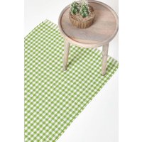 Cotton Gingham Check Hand Woven Hall Runner 66 x 200 cm cm x 200 cm