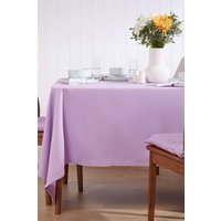 Homescapes Plain Cotton Tablecloth, 137cm x 228cm in Mauve | Size: 137 cm x 228 cm