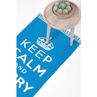 Keep Calm & Carry On Handwoven 100% Cotton Rug 60 x 100 cm cm x 100 cm