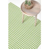 Cotton Gingham Check Rug Hand Woven cm x 90 cm