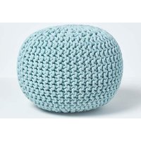Round Cotton Knitted Pouffe Footstool Bright