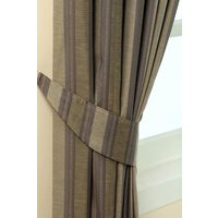 Homescapes Modern Stripe Jacquard Curtain Tie Back Pair in Grey