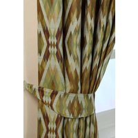 Jacquard Geometric Curtain Tie Back Pair