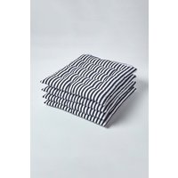 Set 4 & White Stripe Seat Pad Straps 40 x 40 cm cm x 40 cm