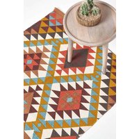Oslo Coloured Cotton Diamond Pattern Rug cm x 150 cm