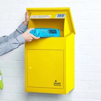 Homescapes Smart Parcel Box® Medium Front Access Secure Delivery Box in Yellow