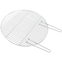 Homescapes Metal BBQ Grill for Fire Bowl with Handles in Silver