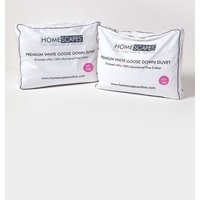 Homescapes Premium White Goose Down 15 Tog All Seasons Duvet | Size: Single