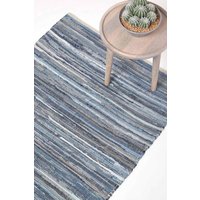Denim Handwoven Striped Chindi Rug cm x 120 cm