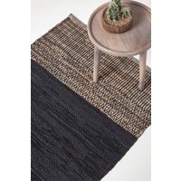 Leather Handwoven Herringbone Rug cm x 150 cm