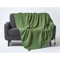 Cotton Rajput Ribbed Throw Dark cm x 200 cm