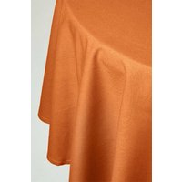 Plain Cotton Round Tablecloth 178 cm Burnt