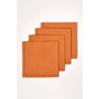 Cotton Fabric 4 Napkins Set Burnt
