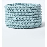Cotton Knitted Round Storage Basket 37 x 21 cm Bright