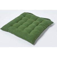 Seat Pad Luxury 100% Cotton Indoor Outdoor Garden Cushion Button Tie 40cm Dark