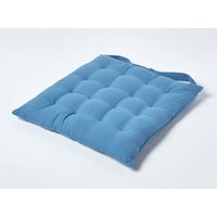 Seat Pad Luxury 100% Cotton Indoor Outdoor Garden Cushion Button Tie 40cm