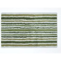 Homescapes Green Stripe Cotton Bath Mat