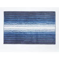 Homescapes Blue & White Stripe Cotton Bath Mat