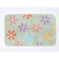 Homescapes Floral Multi Colour Cotton Bath Mat