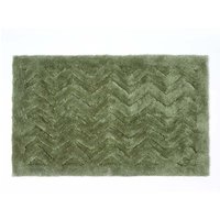 Homescapes Super Absorbent Soft Pattern Thick Bathmat in Green
