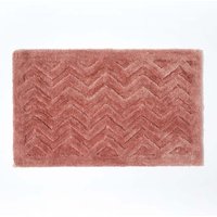 Homescapes Super Absorbent Soft Pattern Thick Bathmat in Dusty Pink