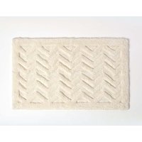Homescapes Super Absorbent Soft Pattern Thick Bathmat in White