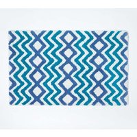 Homescapes Super Absorbent Soft Cotton Bath Mat in Teal