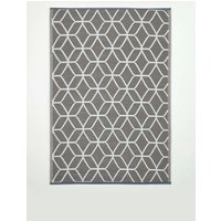 Homescapes Luxury Outdoor Rug Waterproof Reversible for Garden, Grey Geometric | Size: 120 cm x 180 cm
