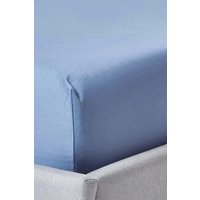 Homescapes Egyptian Cotton Fitted Sheet 12 inch 1000 Thread Count in Blue | Size: Super King Fitted