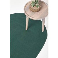Homescapes Handmade Woven Braided Oval Rug in Dark Green | Size: 60 cm x 90 cm