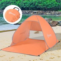 OUTSUNNY 2-3 Person Pop up Tent Instant Camping Tent Sun Shade Shelter in Orange