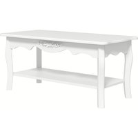 HOMCOM Wooden Coffee Tea Table Modern White Shelf Storage Living Room Home Furniture