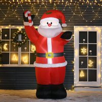 HOMCOM Inflatable Christmas Santa Claus Air Blown Decoration Yard for Lawn in White