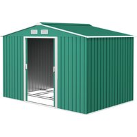 OUTSUNNY Garden Shed Storage Unit w/ Locking Door Floor Foundation Vent in Green